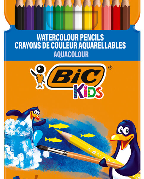 BIC KIDS aquarel-kleurpotloden Aquacouleur, 12 stuks in doosje