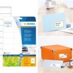 HERMA universele etiketten Recycling, 97 x 42,3 mm, 20 vel, permanent, wit