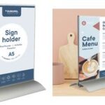 EUROPEL tafelstandaard, 1/3 DIN A4 staand, aluminiumsokkel