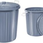 helit afvalton 'the big boy' met deksel, grijs, 73 liter