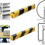 DURABLE randbeschermingsprofiel E8R, lengte: 1 m, zwart/geel, rond