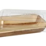 STARPAK palmblad-schaal met deksel, rechthoekig, 200 ml