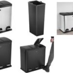 helit pedaal-afvalscheider / afvalbak 'the seperator', 3 x 20 liter, zilver