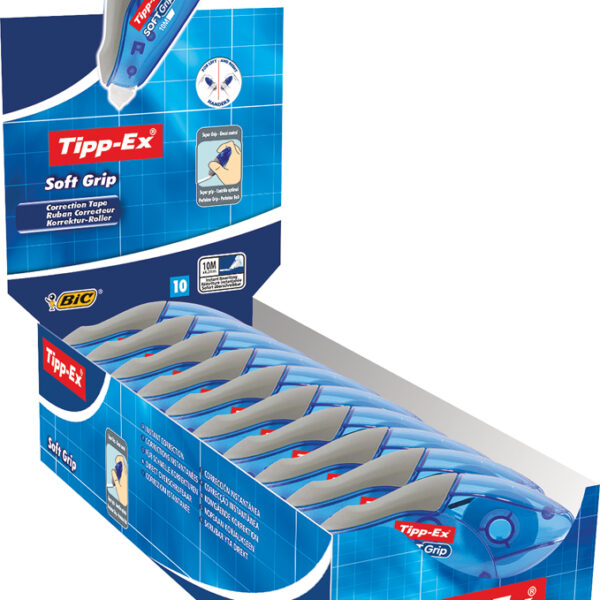 Tipp-Ex correctieroller Soft Grip, 4,2 mm x 10 m, 10 stuks in display