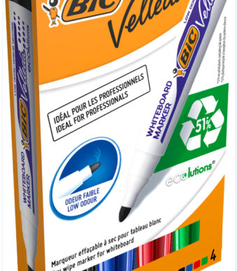 BIC Whiteboardmarker Velleda 1701 ECOlutions, ronde punt, 1,5 mm, 4 in etui