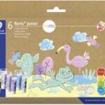 STAEDTLER Noris junior PASTEL vingerverf, doos à 6 stuks