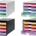 HAN schuifladenbox IMPULS, 4 open lades, wit/pastel