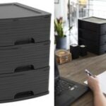 EDA ladenbox STONE, DIN A5, 3 lades, PP, zwart