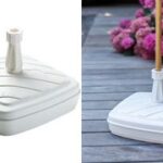 EDA parasolvoet, kunststof, vierkant, 420 mm, wit