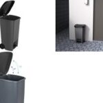 EDA afvalbak, 100 liter, kunststof, antraciet