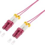 LogiLink LWL patchkabel, 2x LC-duplex, OM4, dun, 0,5 m