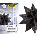 folia vouwbladen Bascetta-ster Elegance, 95 x 95 mm, zwart, WILDLIFE