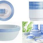 Esmeyer Arcoroc dinerbord BRUSH, 235 mm, blauw/wit