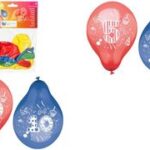 PAPSTAR cijfer-luchtballonnen '9', rond, kleuren assorti