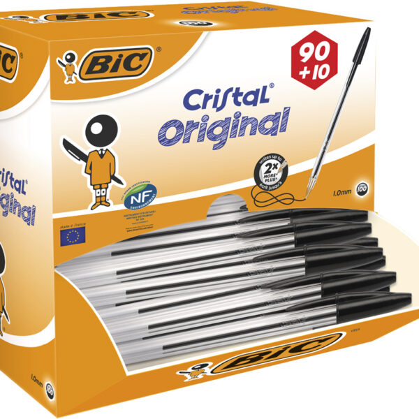 BIC balpen Cristal Original, zwart, 0,32 mm, 100 stuks