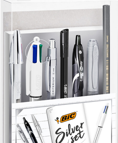 BIC schrijfset 'SILVER' met notitieboek, 8-delig