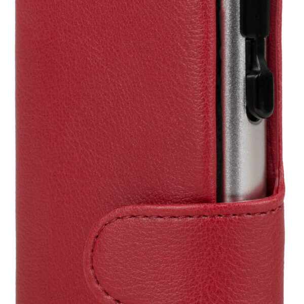 CLICKSAFE portemonnee met kaartenetui, kunstleer, rood/zilver