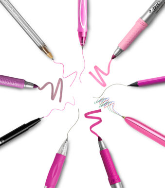 BIC schrijfset 'PINK en PURPLE' met pennenetui, 10-delig