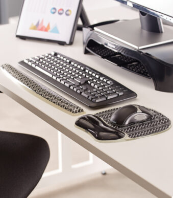 Fellowes toetsenbord-polssteun Photo Gel, zwart/wit