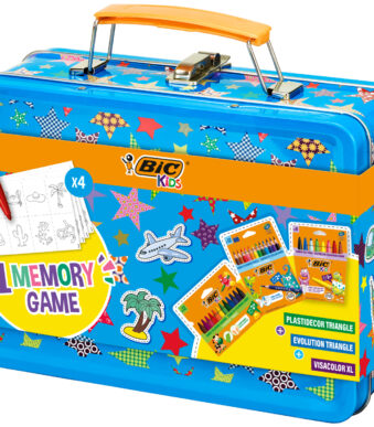 BIC KIDS reiskleurset MEMORY GAME, in metalen koffer, 64-delig