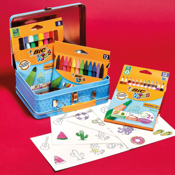 BIC KIDS reiskleurset MEMORY GAME, in metalen koffer, 64-delig