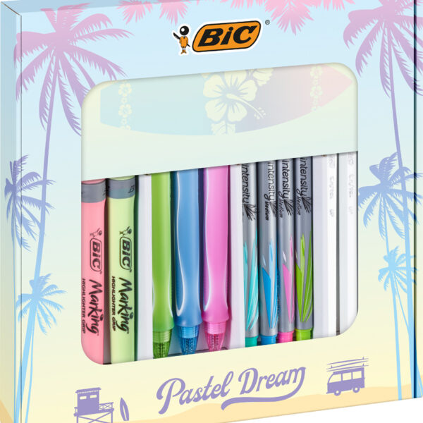 BIC schrijfset 'Pastel Dream Kit' met notitieboek, 16-delig