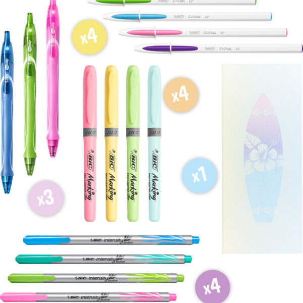 BIC schrijfset 'Pastel Dream Kit' met notitieboek, 16-delig