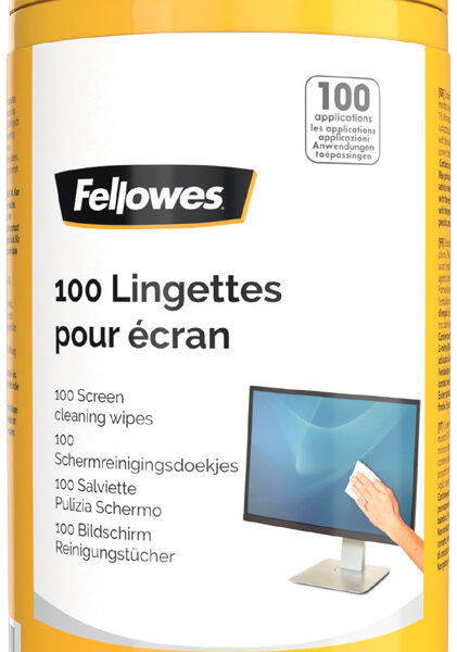 Fellowes beeldscherm-reinigingsdoekjes 100 stuks in dispenserdoos