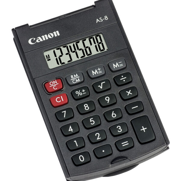 Canon zakrekenmachine AS-8, batterijvoeding