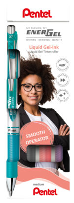 Pentel Gel-rolrball EnerGel XmRT, 0,35 mm, 4 stuks in set, fancy kleuren