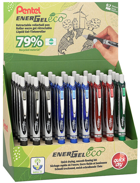 Pentel Liquid Gel-rollerball Energel BL77 Eco, in kartonnen display