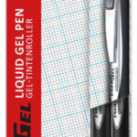 Pentel Liquid Gel-rollerball EnerGel Document, 2 stuks in etui, 0,35 mm, zwart