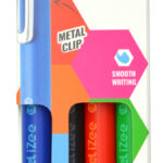 Pentel drukbalpen iZee, 4 stuks in etui, 0,3 mm, basiskleuren