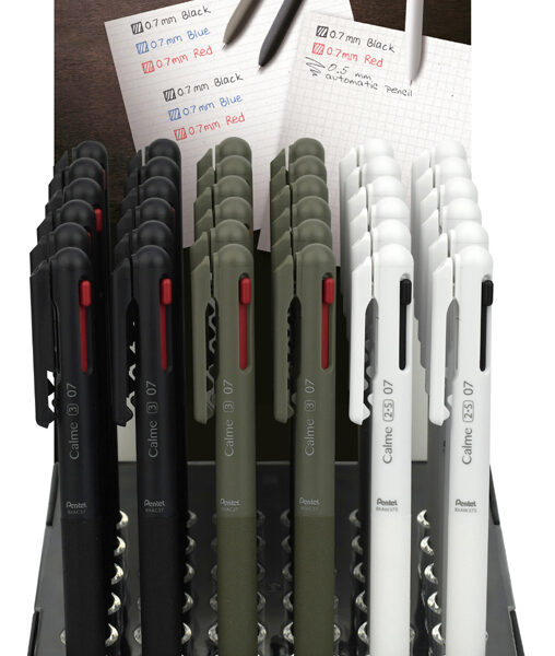 Pentel meerkleuren-drukbalpen Calme, 0,35 mm, toonbankdisplay