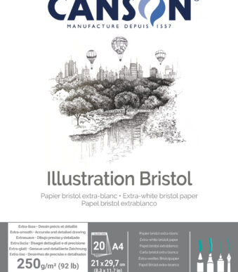 CANSON tekenkartonblok Bristol, DIN A4, 250 g/m2, wit