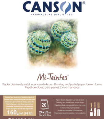 CANSON tekenpapier Mi-Teintes, in blok, 240 x 320 mm, aardetinten 111, 340, 336, 407
