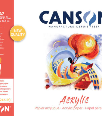 CANSON tekenpapierblok 'acrylic', 420 x 594 mm, 400 g/m2, 10 vel