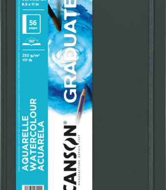 CANSON schetsboek GRADUATE Aquarelle, 216 x 279 mm, zwart