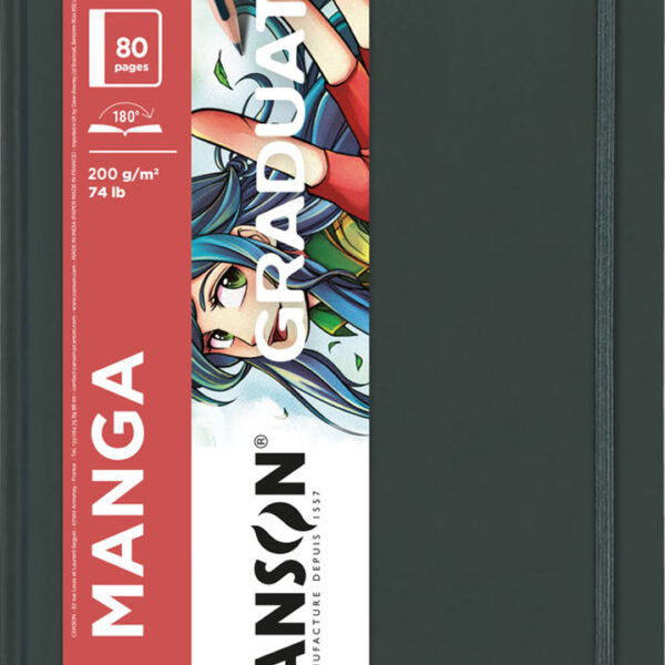 CANSON schetsboek GRADUATE Manga, 216 x 279 mm, zwart