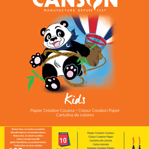 CANSON gekleurd-papier blok Kids, 240 x 320 mm, 185 g/m2, 10 vel