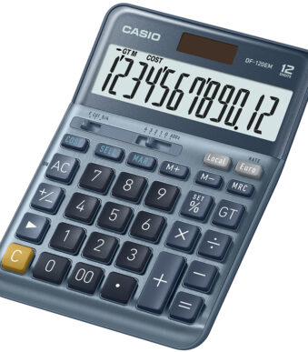 CASIO desktop rekenmachine DF-120EM, 12-cijferig, zilver