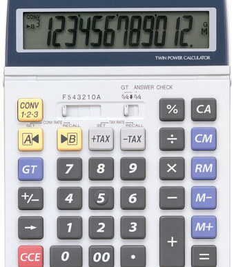 SHARP desktop rekenmachine EL-2125 C, solar / batterij