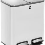 helit pedaal-afvalscheider / afvalbak 'the classy', 2 x 12 liter, wit