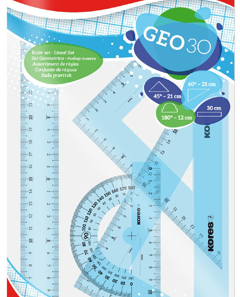 Kores Geometrie-set GEO30, 4-delig, kleuren assorti