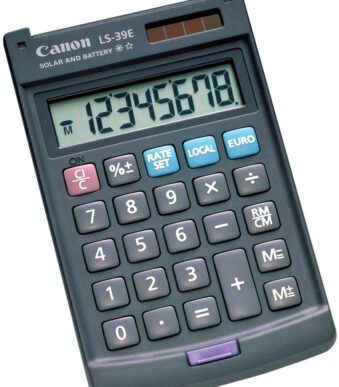 Canon zakrekenmachine LS-39 E, solar-/ batterijvoeding