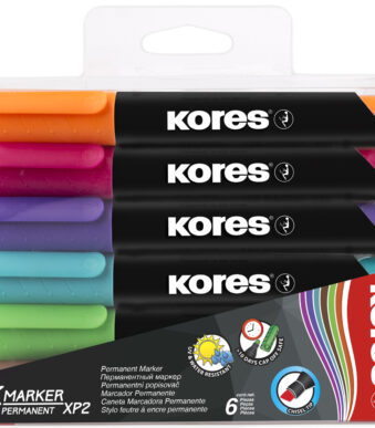 Kores permanent-marker ´K MARKER´, wigpunt, 6 stuks in etui