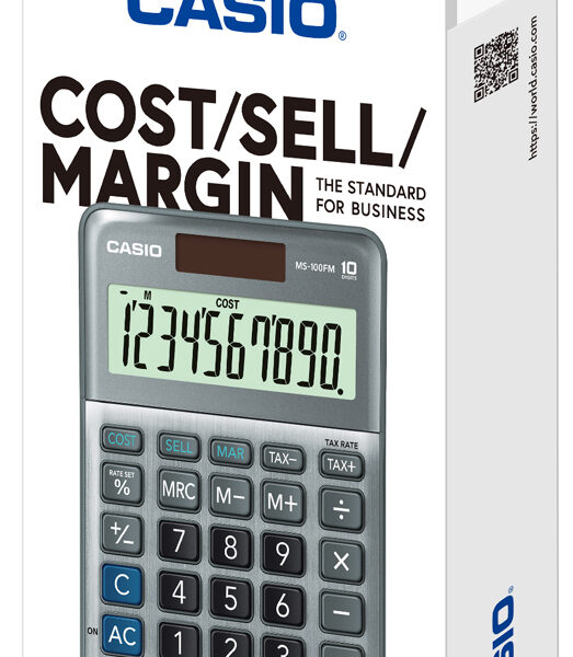 CASIO desktop rekenmachine MS-100FM, 10-cijferig, zilver