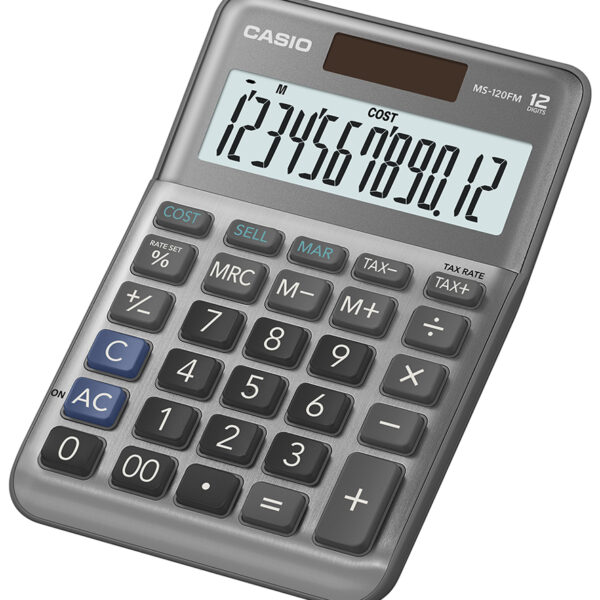 CASIO desktop rekenmachine MS-120FM, 12-cijferig, zilver