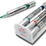 Pentel whiteboardmarkers in set MAXIFLO MWL5S, met spons, ronde punt, 1,6 mm