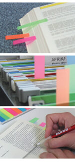Kores Markeerstrips - folie, 12 x 45 mm, neonkleuren